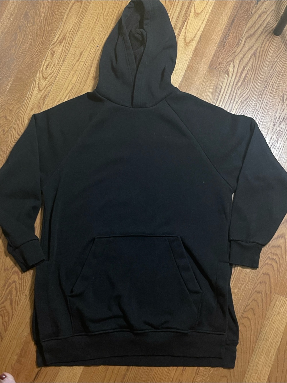 the WARMY Black Oversized Fleece Hoodie Sweatshirt - Size L